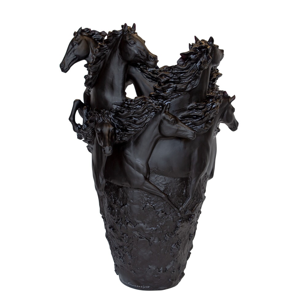 Daum Crystal Horse Vases